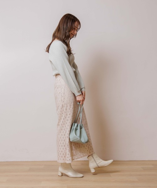 flower（フラワー）の「スパークルパフニット（ニット/セーター・レディース・ベージュ/グリーン・FREE）」の17枚目の写真