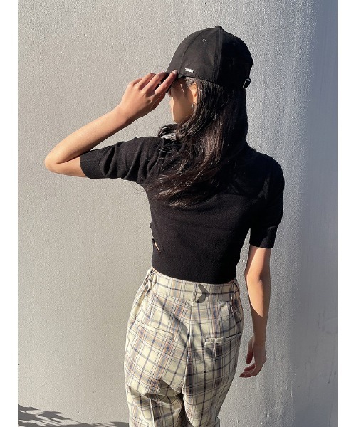 ENVYM（アンビー）の「ハーフスリーブポロＫＮＩＴ（ニット/セーター・レディース・ブラック/ホワイト/その他・FREE）」の11枚目の写真