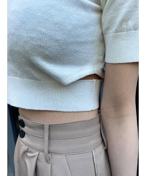 ENVYM（アンビー）の「ハーフスリーブポロＫＮＩＴ（ニット/セーター・レディース・ブラック/ホワイト/その他・FREE）」の22枚目の写真