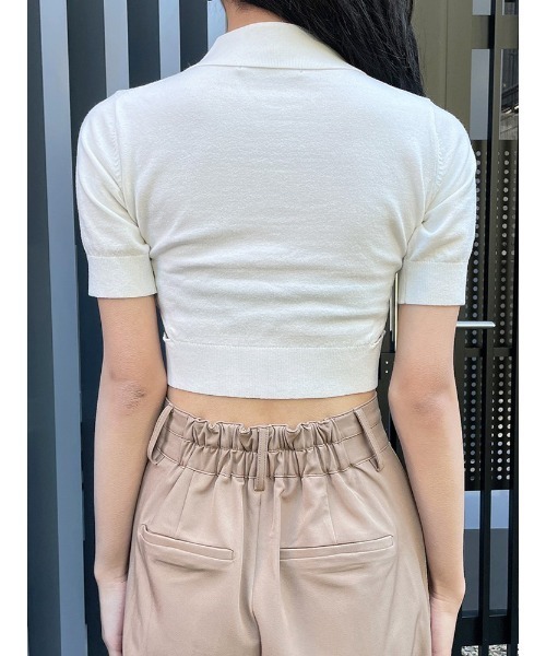 ENVYM（アンビー）の「ハーフスリーブポロＫＮＩＴ（ニット/セーター・レディース・ブラック/ホワイト/その他・FREE）」の20枚目の写真