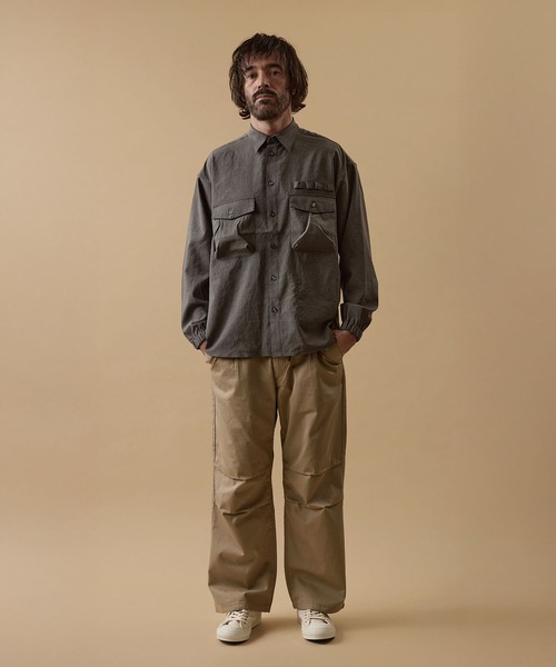 GORDON MILLER(ゴードンミラー)の「GORDON MILLER(ゴードンミラー)EASY CAREリネンライクスモッグシャツ(シャツ/ブラウス・メンズ・チャコールグレー/ブラウン・M/L)」の16枚目の写真