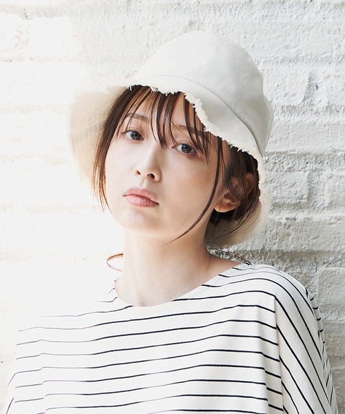 ikka（イッカ）の「UVフリンジバケットハット（ハット・レディース・ブラック/ベージュ/オフホワイト・FREE）」の16枚目の写真