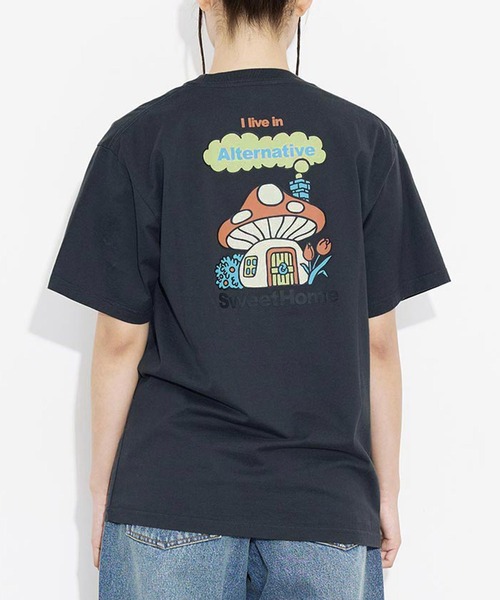 X-girl(エックスガール)の「MUSHROOM S/S TEE/マッシュルームプリント Tシャツ/半袖(Tシャツ/カットソー・レディース・ライトグリーン/ホワイト/チャコール・XL/M/S/L)」の3枚目の写真