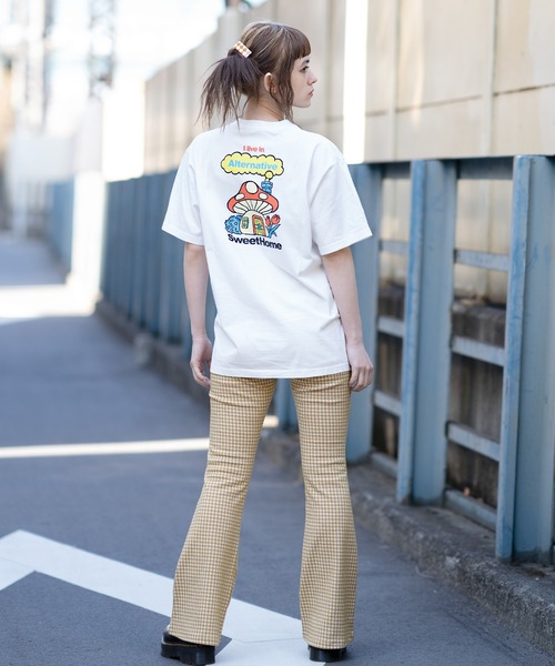 X-girl(エックスガール)の「MUSHROOM S/S TEE/マッシュルームプリント Tシャツ/半袖(Tシャツ/カットソー・レディース・ライトグリーン/ホワイト/チャコール・XL/M/S/L)」の5枚目の写真