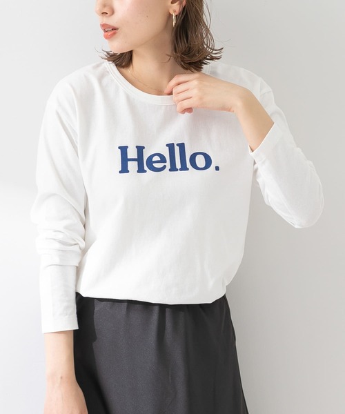 URBAN RESEARCH Sonny Label（アーバンリサーチサニーレーベル）の「フロッキープリントMIXカラーロンTシャツ（Tシャツ/カットソー・レディース・オフホワイト/ライトグリーン/ライトオレンジ系・FREE）」の2枚目の写真