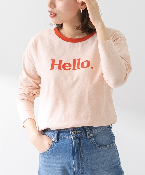 URBAN RESEARCH Sonny Label（アーバンリサーチサニーレーベル）の「フロッキープリントMIXカラーロンTシャツ（Tシャツ/カットソー・レディース・オフホワイト/ライトグリーン/ライトオレンジ系・FREE）」の9枚目の写真