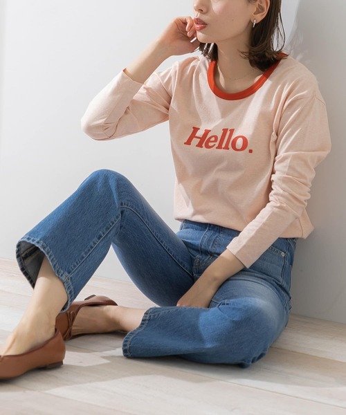 URBAN RESEARCH Sonny Label（アーバンリサーチサニーレーベル）の「フロッキープリントMIXカラーロンTシャツ（Tシャツ/カットソー・レディース・オフホワイト/ライトグリーン/ライトオレンジ系・FREE）」の12枚目の写真