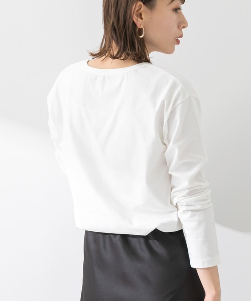 URBAN RESEARCH Sonny Label（アーバンリサーチサニーレーベル）の「フロッキープリントMIXカラーロンTシャツ（Tシャツ/カットソー・レディース・オフホワイト/ライトグリーン/ライトオレンジ系・FREE）」の6枚目の写真