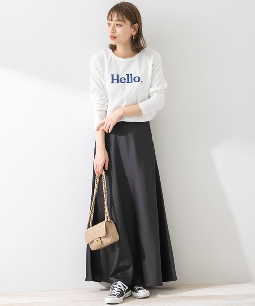 URBAN RESEARCH Sonny Label（アーバンリサーチサニーレーベル）の「フロッキープリントMIXカラーロンTシャツ（Tシャツ/カットソー・レディース・オフホワイト/ライトグリーン/ライトオレンジ系・FREE）」の7枚目の写真