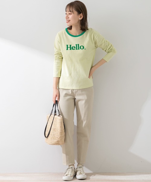 URBAN RESEARCH Sonny Label（アーバンリサーチサニーレーベル）の「フロッキープリントMIXカラーロンTシャツ（Tシャツ/カットソー・レディース・オフホワイト/ライトグリーン/ライトオレンジ系・FREE）」の16枚目の写真