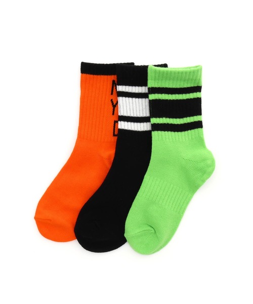 MAKE YOUR DAY（メイクユアデイ）の「MYDソックスセット（ソックス/靴下・キッズ・ライム/ブルー/ピンク/レッド/シルバーグレー/ラベンダー/オフホワイト/グリーン/モカ/ネイビー/パープル・24/15 /18/21）」の5枚目の写真