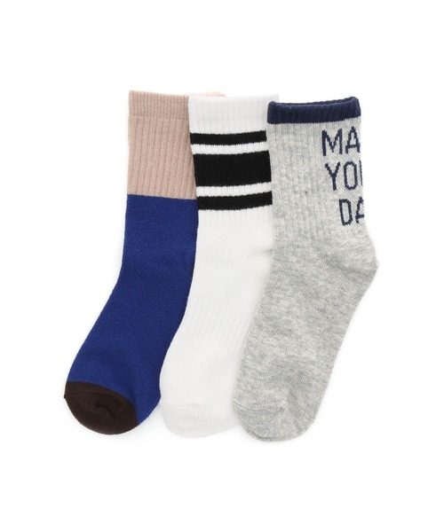 MAKE YOUR DAY（メイクユアデイ）の「MYDソックスセット（ソックス/靴下・キッズ・ライム/ブルー/ピンク/レッド/シルバーグレー/ラベンダー/オフホワイト/グリーン/モカ/ネイビー/パープル・24/15 /18/21）」の7枚目の写真