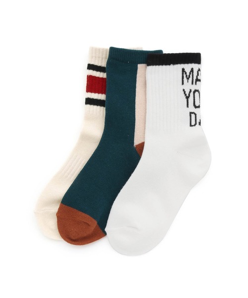 MAKE YOUR DAY（メイクユアデイ）の「MYDソックスセット（ソックス/靴下・キッズ・ライム/ブルー/ピンク/レッド/シルバーグレー/ラベンダー/オフホワイト/グリーン/モカ/ネイビー/パープル・24/15 /18/21）」の6枚目の写真