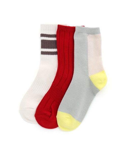 MAKE YOUR DAY（メイクユアデイ）の「MYDソックスセット（ソックス/靴下・キッズ・ライム/ブルー/ピンク/レッド/シルバーグレー/ラベンダー/オフホワイト/グリーン/モカ/ネイビー/パープル・24/15 /18/21）」の4枚目の写真