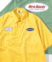 【BEN DAVIS/ベンデイビス】 クラシックロゴ＆ワッペン バックプリントワークシャツ/半袖シャツ