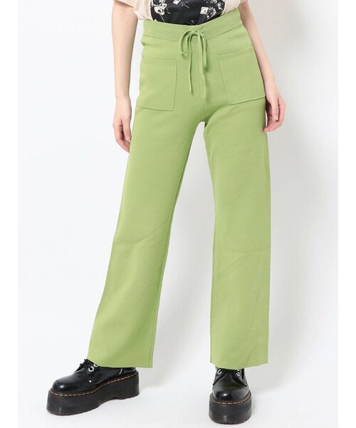 jouetie（ジュエティ）の「ジャガードニットフレアパンツ（その他パンツ・レディース・ブラック/ブルー/グリーン・MEDIUM）」の4枚目の写真