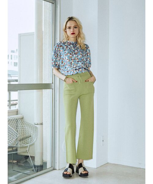 jouetie（ジュエティ）の「ジャガードニットフレアパンツ（その他パンツ・レディース・ブラック/ブルー/グリーン・MEDIUM）」の14枚目の写真