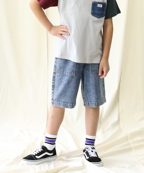 MPS(エムピーエス)の「【接触冷感】【MPS】デニムショートパンツ(デニムパンツ・キッズ・ブルー/ライトインディゴブルー/ダークインディゴブルー/ブラック・105/120/130/140/150)」の4枚目の写真