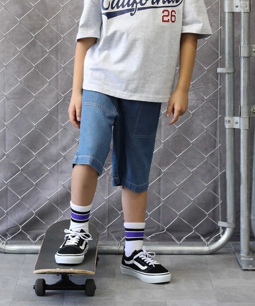 MPS(エムピーエス)の「【接触冷感】【MPS】デニムショートパンツ(デニムパンツ・キッズ・ブルー/ライトインディゴブルー/ダークインディゴブルー/ブラック・105/120/130/140/150)」の9枚目の写真