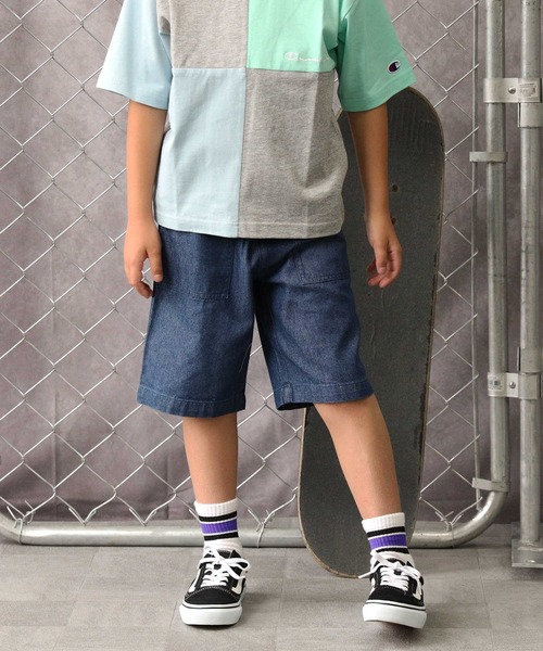 MPS(エムピーエス)の「【接触冷感】【MPS】デニムショートパンツ(デニムパンツ・キッズ・ブルー/ライトインディゴブルー/ダークインディゴブルー/ブラック・105/120/130/140/150)」の15枚目の写真