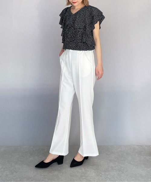 PICCIN（ピッチン）の「ラッフルカラードットブラウス（シャツ/ブラウス・レディース・ネイビー/オフホワイト/ブラック・M）」の21枚目の写真