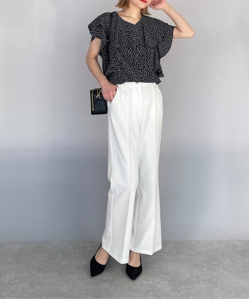 PICCIN（ピッチン）の「ラッフルカラードットブラウス（シャツ/ブラウス・レディース・ネイビー/オフホワイト/ブラック・M）」の20枚目の写真