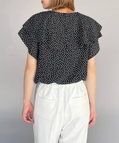 PICCIN（ピッチン）の「ラッフルカラードットブラウス（シャツ/ブラウス・レディース・ネイビー/オフホワイト/ブラック・M）」の17枚目の写真