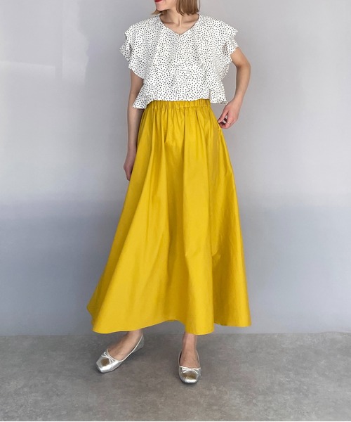 PICCIN（ピッチン）の「ラッフルカラードットブラウス（シャツ/ブラウス・レディース・ネイビー/オフホワイト/ブラック・M）」の9枚目の写真