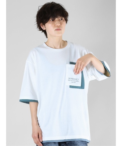 セマンティックデザイン Semantic Design 胸ポケット付き クルーネック ルーズ半袖tシャツ Tシャツ カットソー Semantic Design セマンティックデザイン のファッション通販 Zozotown