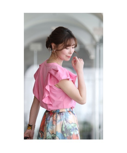 Sawa a la mode(サワアラモード)の「パールのお花ブローチ付きカットソー(Tシャツ/カットソー・レディース・ホワイト/ブラック/ピンク・FREE)」の18枚目の写真