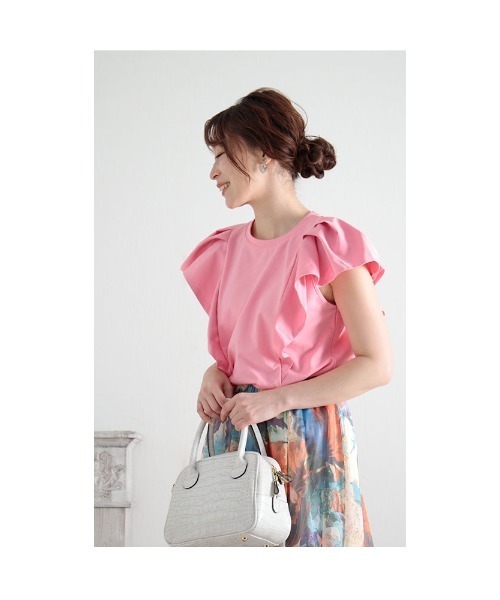 Sawa a la mode(サワアラモード)の「パールのお花ブローチ付きカットソー(Tシャツ/カットソー・レディース・ホワイト/ブラック/ピンク・FREE)」の19枚目の写真