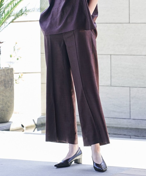la.f…(ラエフ)の「ストレッチスラブパンツ《セットアップ対応/洗濯機で洗える/吸湿速乾性》(スラックス・レディース・ブラウン/ベージュ/ネイビー/オレンジ・11号/7号/9号)」の3枚目の写真