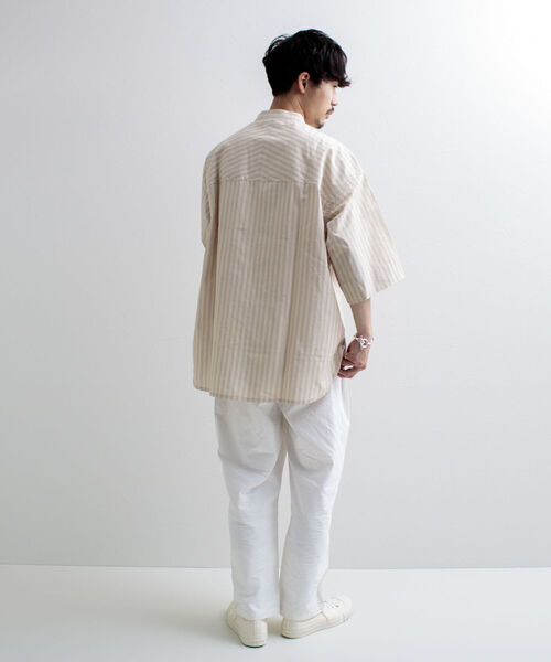 GLOSTER（グロスター）の「【GLOSTER/グロスター】Vintage Stripe ビッグシャツ ショートスリーブ（シャツ/ブラウス・メンズ・ホワイト系その他/グレー系その他/ベージュ系その他・MEDIUM/LARGE）」の20枚目の写真