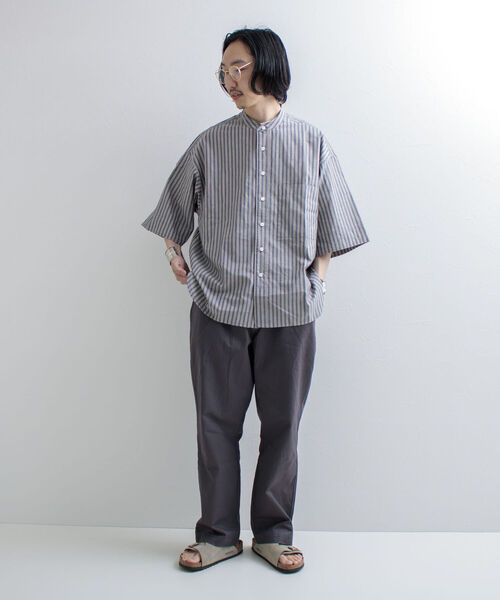 GLOSTER（グロスター）の「【GLOSTER/グロスター】Vintage Stripe ビッグシャツ ショートスリーブ（シャツ/ブラウス・メンズ・ホワイト系その他/グレー系その他/ベージュ系その他・MEDIUM/LARGE）」の21枚目の写真