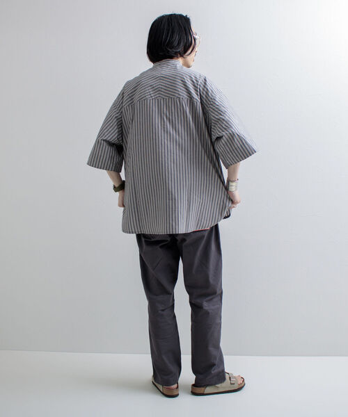 GLOSTER（グロスター）の「【GLOSTER/グロスター】Vintage Stripe ビッグシャツ ショートスリーブ（シャツ/ブラウス・メンズ・ホワイト系その他/グレー系その他/ベージュ系その他・MEDIUM/LARGE）」の13枚目の写真