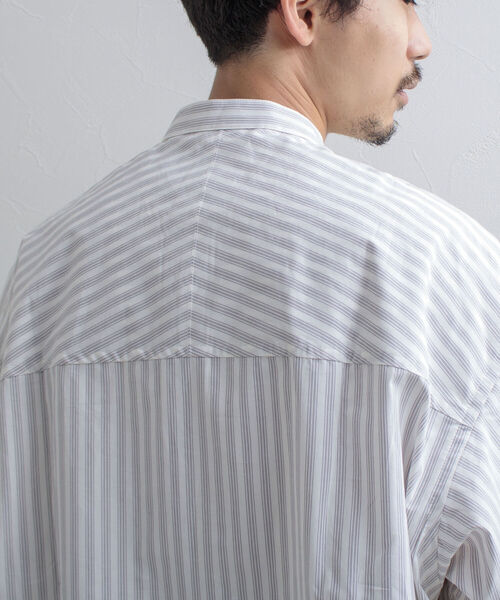 GLOSTER（グロスター）の「【GLOSTER/グロスター】Vintage Stripe ビッグシャツ ショートスリーブ（シャツ/ブラウス・メンズ・ホワイト系その他/グレー系その他/ベージュ系その他・MEDIUM/LARGE）」の22枚目の写真