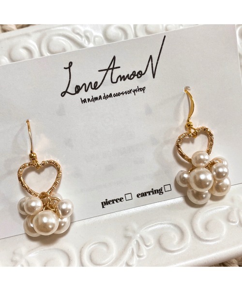 tone(トーン)の「【LoveAmooN】LoveLove (MA)(ピアス(両耳用)・レディース・ゴールド・FREE)」の4枚目の写真