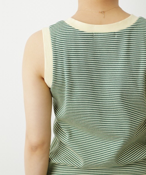 RODEO CROWNS WIDE BOWL（ロデオクラウンズワイドボウル）の「配色リブボーダータンクトップ（タンクトップ・レディース・ブラウン系その他/グリーン系その他・FREE）」の6枚目の写真