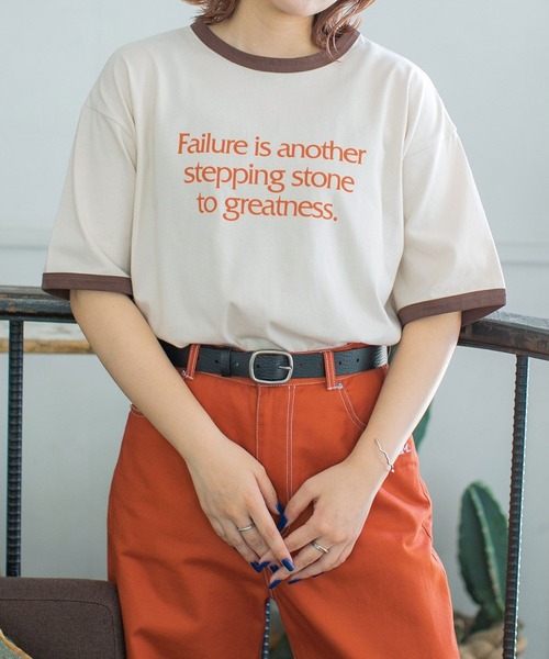 PAGEBOY(ページボーイ)の「PAGEBOYLIM/リンガーロゴT(Tシャツ/カットソー・レディース・オフホワイト/グレー/ベージュ・FREE)」の3枚目の写真