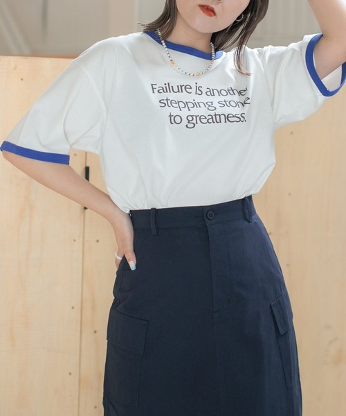PAGEBOY(ページボーイ)の「PAGEBOYLIM/リンガーロゴT(Tシャツ/カットソー・レディース・オフホワイト/グレー/ベージュ・FREE)」の7枚目の写真
