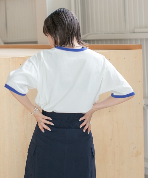 PAGEBOY(ページボーイ)の「PAGEBOYLIM/リンガーロゴT(Tシャツ/カットソー・レディース・オフホワイト/グレー/ベージュ・FREE)」の8枚目の写真
