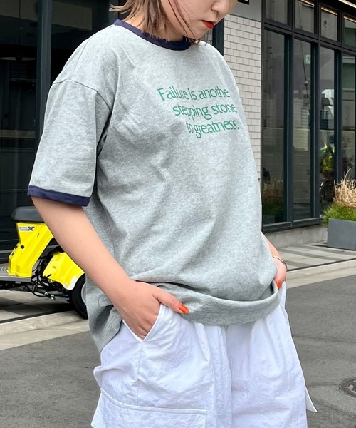 PAGEBOY(ページボーイ)の「PAGEBOYLIM/リンガーロゴT(Tシャツ/カットソー・レディース・オフホワイト/グレー/ベージュ・FREE)」の16枚目の写真