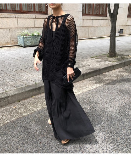 ulu（ウル）の「Low gauge loose silhouette pullover（その他トップス・レディース・ブラック・FREE）」の8枚目の写真