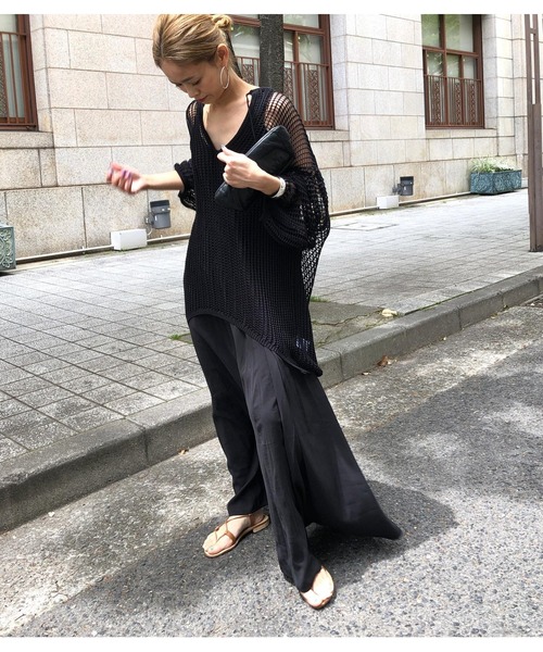 ulu（ウル）の「Low gauge loose silhouette pullover（その他トップス・レディース・ブラック・FREE）」の7枚目の写真