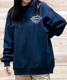 ヘビーウエイトロゴプリントオーバーサイズクルーネックスウェット ビッグシルエットトレーナー(ユニセックス)HEAVY WEIGHT LOGO CREWNECK BIC SWEAT