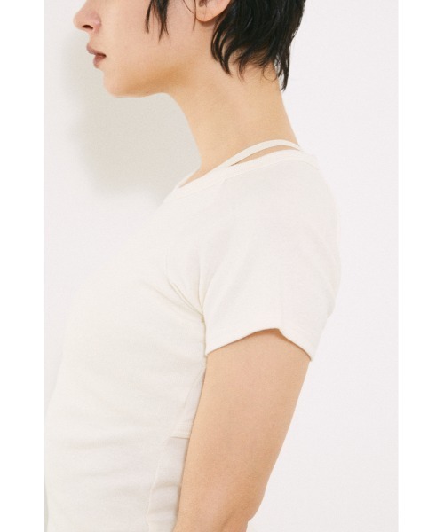 BLACK BY MOUSSY（ブラックバイマウジー）の「back design t-shirt（バックデザインTシャツ）（Tシャツ/カットソー・レディース・ホワイト/ベージュ/ブラウン/レッド・FREE）」の18枚目の写真
