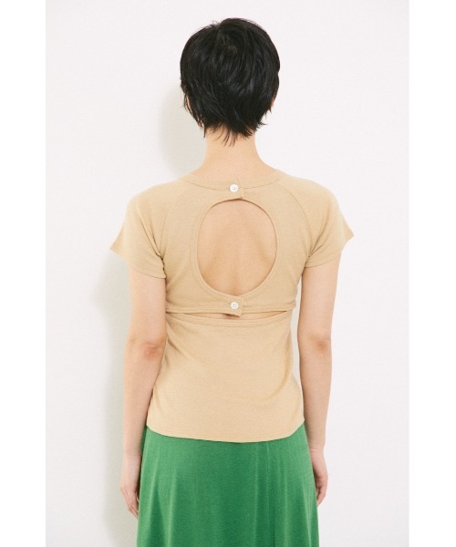 BLACK BY MOUSSY（ブラックバイマウジー）の「back design t-shirt（バックデザインTシャツ）（Tシャツ/カットソー・レディース・ホワイト/ベージュ/ブラウン/レッド・FREE）」の7枚目の写真