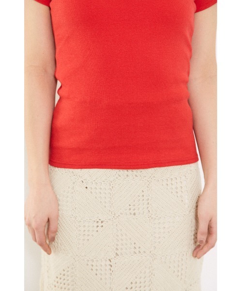 BLACK BY MOUSSY（ブラックバイマウジー）の「back design t-shirt（バックデザインTシャツ）（Tシャツ/カットソー・レディース・ホワイト/ベージュ/ブラウン/レッド・FREE）」の22枚目の写真