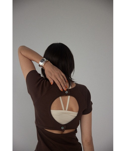 BLACK BY MOUSSY（ブラックバイマウジー）の「back design t-shirt（バックデザインTシャツ）（Tシャツ/カットソー・レディース・ホワイト/ベージュ/ブラウン/レッド・FREE）」の17枚目の写真