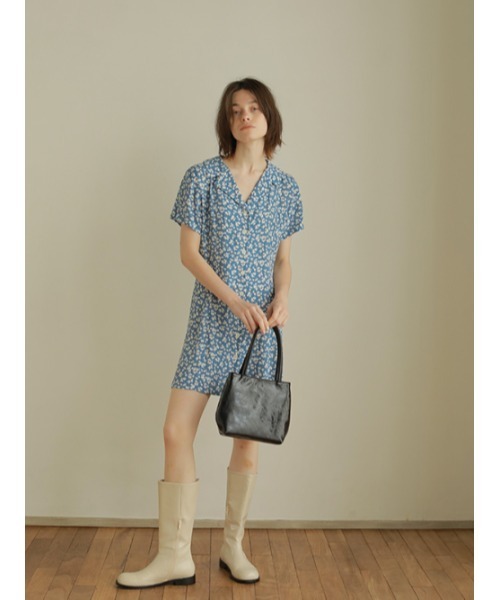 AMAIL（アマイル）の「Vintage flower mini dress（ワンピース・レディース・オレンジ/ブルー・FREE）」の6枚目の写真